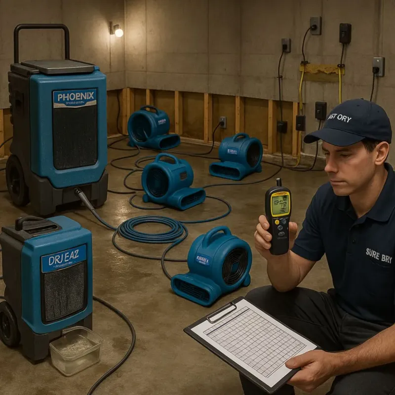 Structural Drying and Dehumidification process in Wapakoneta, OH